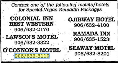 Jollineau Motel (OConnors Motel) - May 1987 Ad (newer photo)